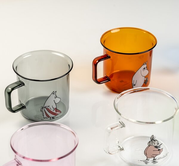 Muurla Sklenený hrnček Little My 0,35l, číry