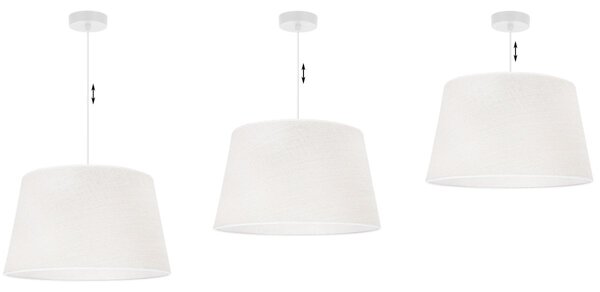 Závesné svietidlo Juta, 1x biele jutové tienidlo, (fi 44cm), w