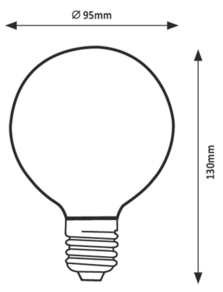 Rabalux LED špirálová filamentová žiarovka G95 RGB 4W/E27/300Lm/2700K/Dim