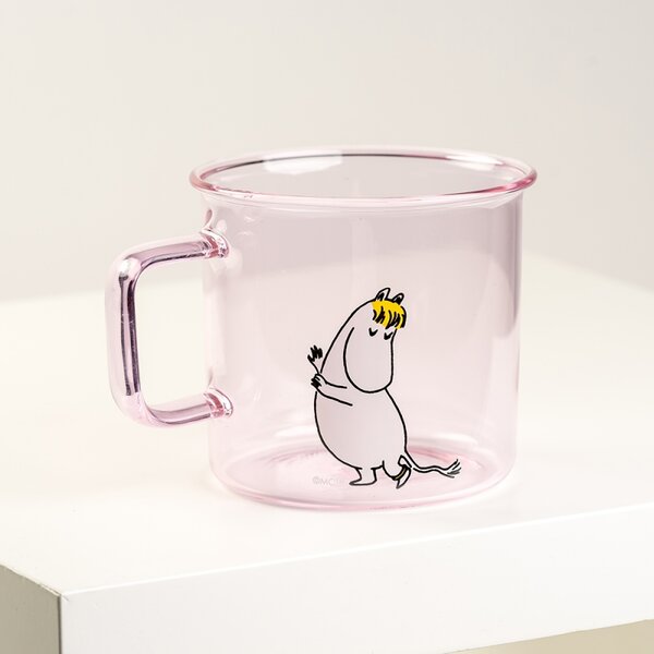 Muurla Sklenený hrnček Snorkmaiden 0,35l, ružový