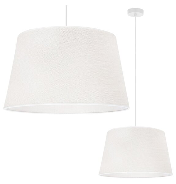 Závesné svietidlo Juta, 1x biele jutové tienidlo, (fi 44cm), w