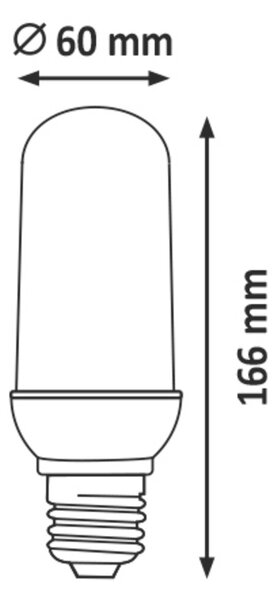 Rabalux LED žiarovka 3D Smart Flame T60 3W/E27/230V/1800K/110Lm/340°