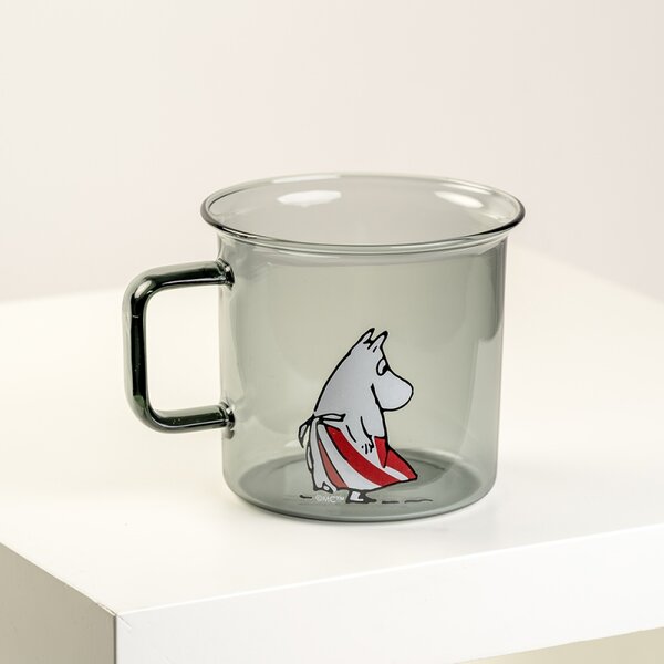 Muurla Sklenený hrnček Moominmamma 0,35l, sivý