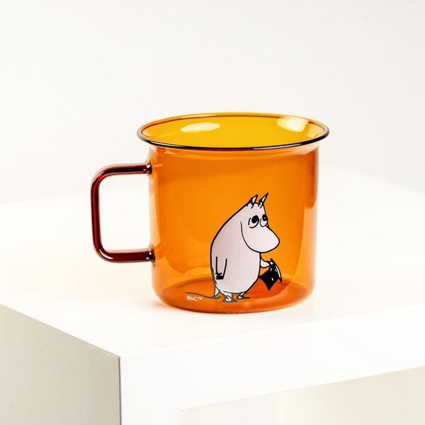 Muurla Sklenený hrnček Moominpappa 0,35l, jantárový