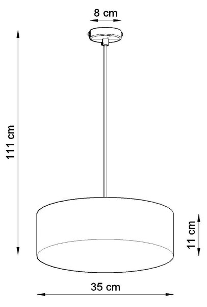 Závesné svietidlo Arena, 1x biele plastové tienidlo, (biely plast), (fi 35 cm)