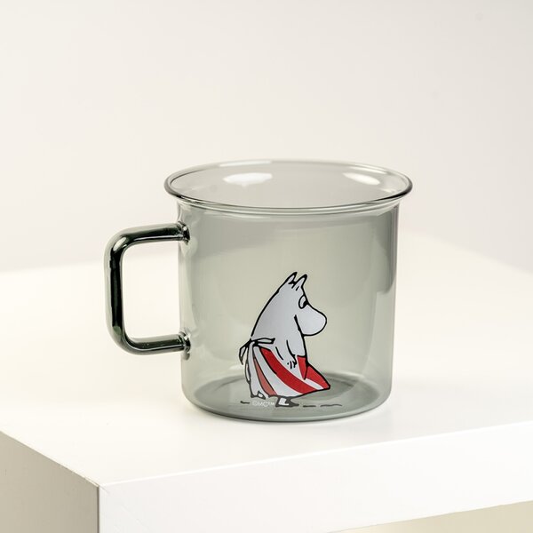 Muurla Sklenený hrnček Moominmamma 0,35l, sivý