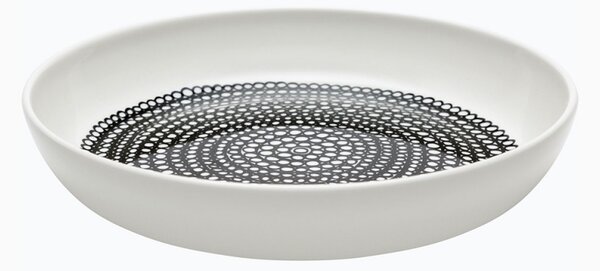 Marimekko Hlboký tanier Oiva Räsymatto 20,5cm, čierny