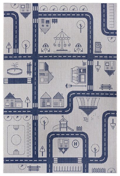 Hanse Home Collection koberce Detský kusový koberec Flatweave Kids rugs 104876 Cream / Blue - 120x170 cm