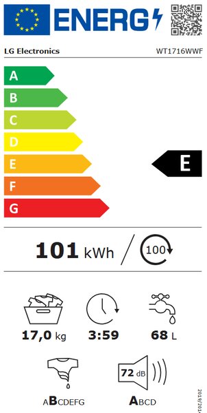 LG WT1716WWF + darčeková poukážka do Teta drogéria - Pracia veža práčka + sušička