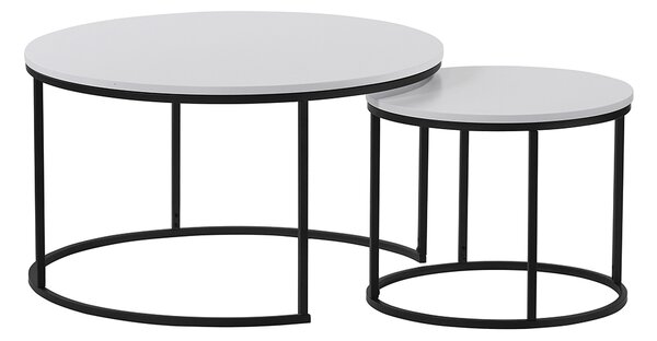 Konferenčný stolík (2 ks) Iklin - biela / čierna