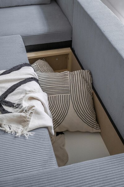 ROHOVÁ SEDAČKA, textil, svetlosivá MID.YOU - Sedačky, Online Only