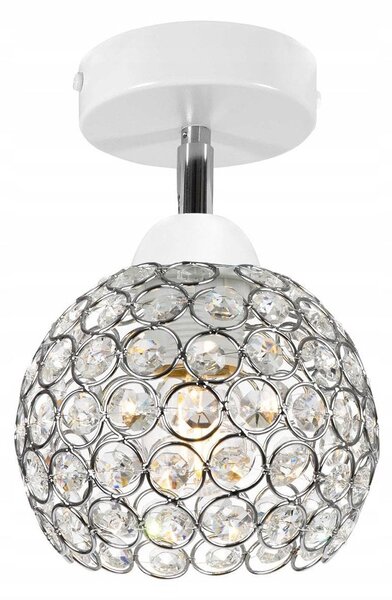 Bodové svietidlo Crystal, 1x strieborné krištáľové tienidlo, (výber z 2 farieb konštrukcie - možnosť polohovania)