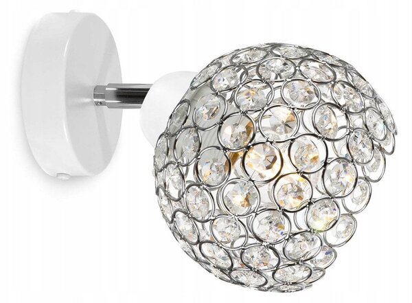 Bodové svietidlo Crystal, 1x strieborné krištáľové tienidlo, (výber z 2 farieb konštrukcie - možnosť polohovania)
