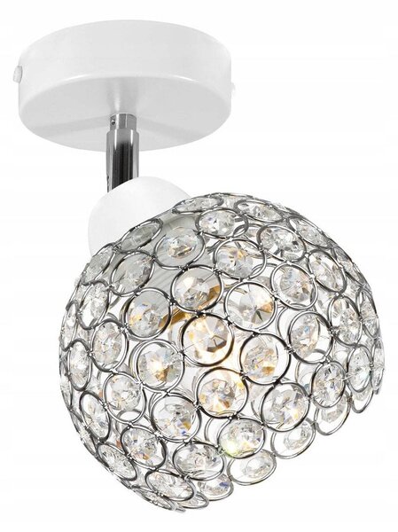 Bodové svietidlo Crystal, 1x strieborné krištáľové tienidlo, (výber z 2 farieb konštrukcie - možnosť polohovania)