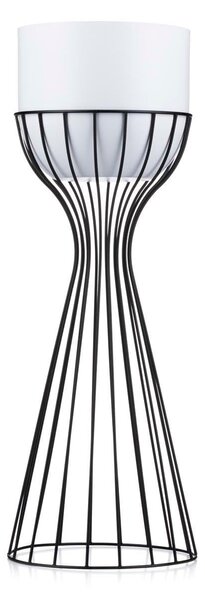 KOVOVÝ KVETINÁČ SO STOJANOM GLAM 56X20 CM BIELA/ČIERNA