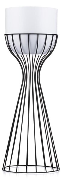 KOVOVÝ KVETINÁČ SO STOJANOM GLAM 56X20 CM BIELA/ČIERNA