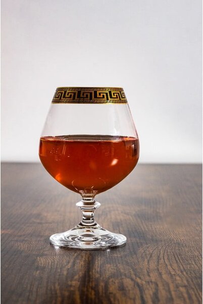 BOHEMIA ANGELA VERSO GOLD POHÁR NA BRANDY 400 ML SADA 6 KS