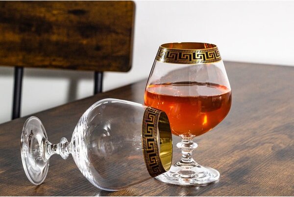 BOHEMIA ANGELA VERSO GOLD POHÁR NA BRANDY 400 ML SADA 6 KS