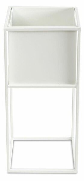 KOVOVÝ KVETINÁČ SO STOJANOM PLAIN 50X24 CM BIELA