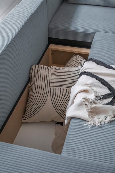 ROHOVÁ SEDAČKA, textil, svetlosivá MID.YOU - Sedačky, Online Only