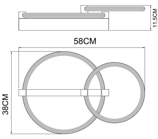 Globo 48050D1S - LED stropné svietidlo FLETCHER LED/24W/230V 3000K 58x38 cm čierna