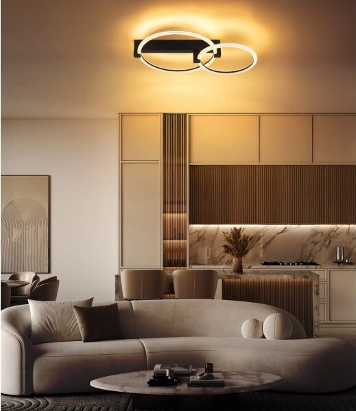 Globo 48050D1S - LED stropné svietidlo FLETCHER LED/24W/230V 3000K 58x38 cm čierna