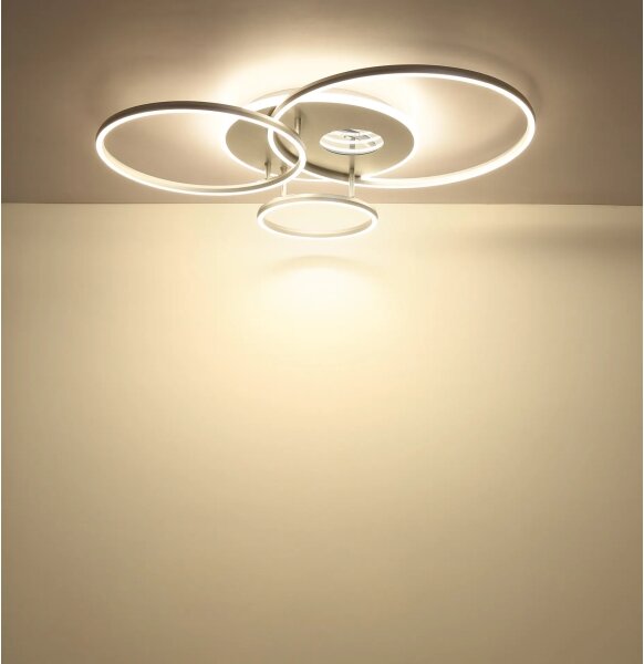 Globo 48466-54A-LED Stmievateľné stropné svietidlo INVERTINA 54W/230V 90x70 cm strieborné + DO