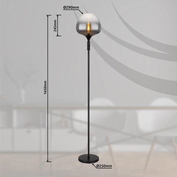 Globo 15548S2 - Stojacia lampa MAXY 1xE27/40W/230V čierna