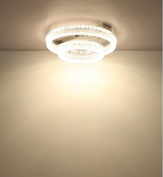 Globo 67387-60D - LED stmievateľné stropné svietidlo LAUREL LED/60W/230V číre + diaľkové ovládanie