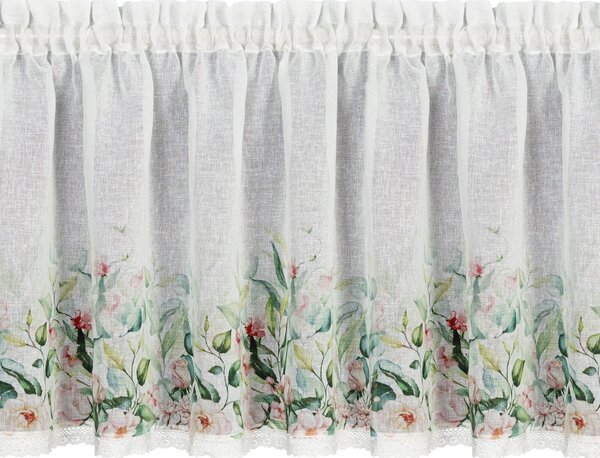 KRÁTKA ZÁCLONA NA PÁSKE ESTERA 150X60 CM KVETY