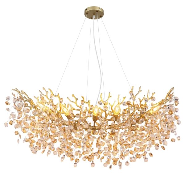 Globo 64138H3G - Závesný luster QUEENA na lane 10xE14/40W/230V zlatá