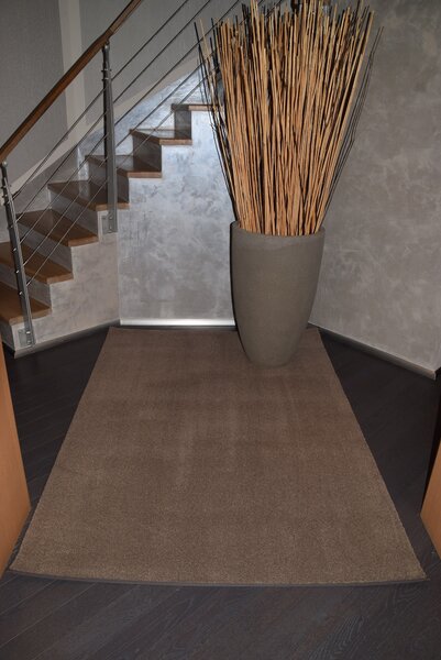 Tapibel , Kusový koberec Supersoft s bordurou 420 hnedý, 60x100, hnedá, chodba / predsieň