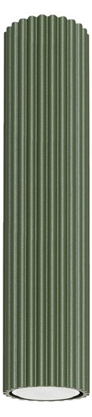 Stropné svietidlo Karbon, 1x olivovo zelené kovové tienidlo, (30 cm)