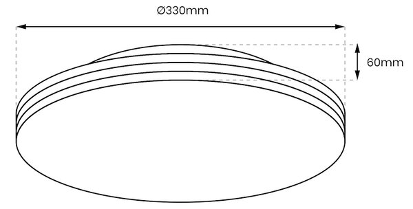 Stropné LED svietidlo Bever, 1x LED 16w, 4000k, g