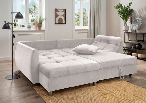 ROZKLADACIA ROHOVÁ SEDAČKA, textil, béžová Livetastic - Online Only obývacie izby, Online Only