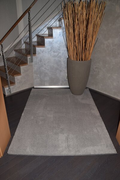 Tapibel , Kusový koberec Supersoft s bordurou 840 sv. šedý, 60x100, šedá, chodba / predsieň