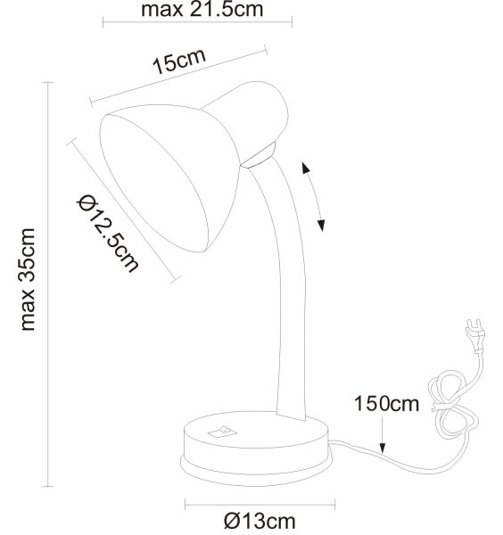 Globo 2485S - Stolová lampa BASIC 1xE27/40W/230V čierna
