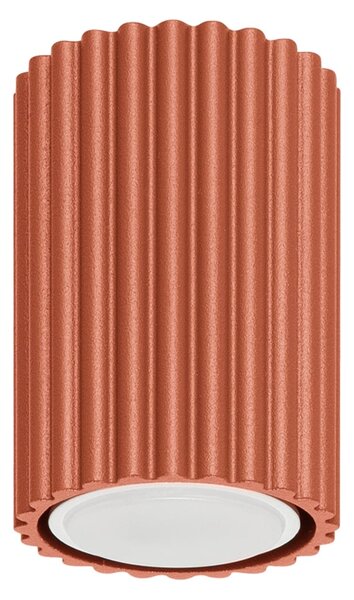 Stropné svietidlo Karbon, 1x okrovo červené kovové tienidlo, (10 cm)