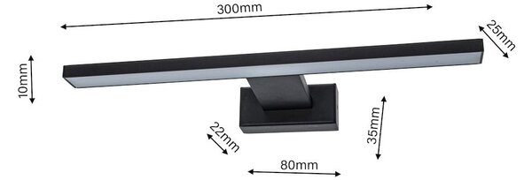Nástenné LED svietidlo Shine2, 1x LED 7w, 4000k, (30 cm), b