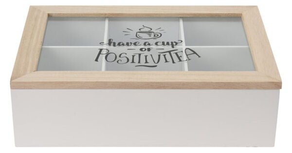 Drevený organizér na čaj Positive2, 24x16,5x7 cm