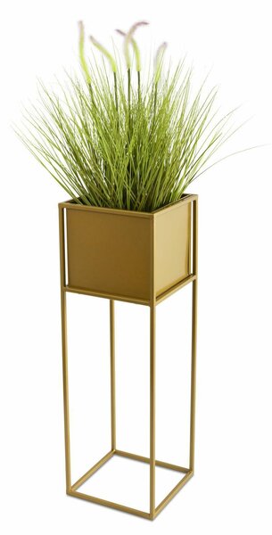 KOVOVÝ KVETINÁČ SO STOJANOM PLAIN 70X24 CM ZLATÁ