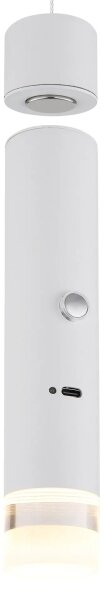 Globo 16060W - LED stmievateľné dotykové nabíjacie svietidlo 2 v 1 PELO LED/2W/230/5V biela