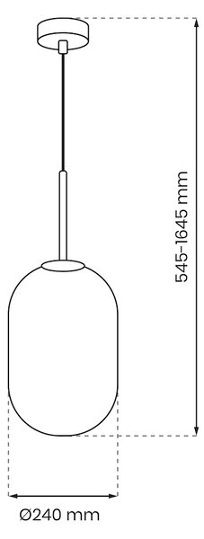 Závesné svietidlo Alias, 1x biele sklenené tienidlo, (fi 24cm), g