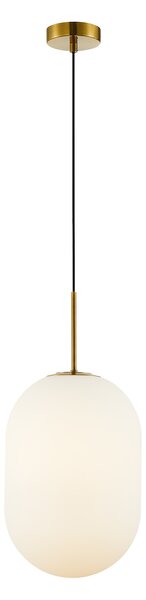 Závesné svietidlo Alias, 1x biele sklenené tienidlo, (fi 24cm), g