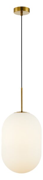 Závesné svietidlo Alias, 1x biele sklenené tienidlo, (fi 24cm), g