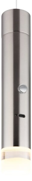 Globo 16060N - LED dotykové stmievateľné nabíjateľné svietidlo 2v1 PELO LED/2W/230/5V matný chróm
