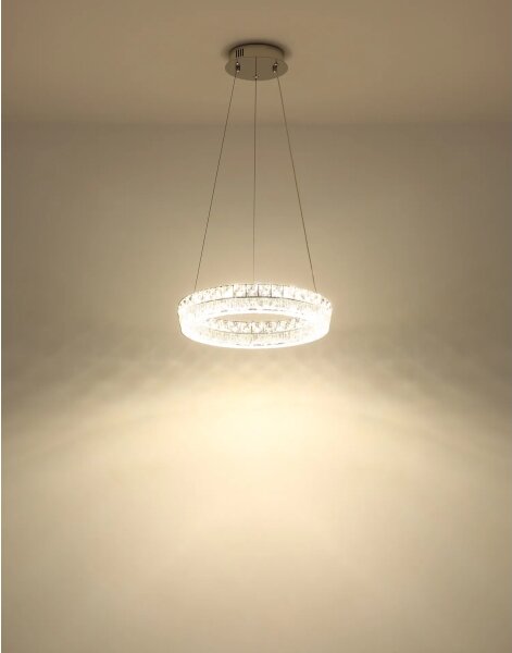 Globo 67387-24 - LED stmievateľný luster na lanku LAUREL LED/24W/230V číre + diaľkové ovládanie