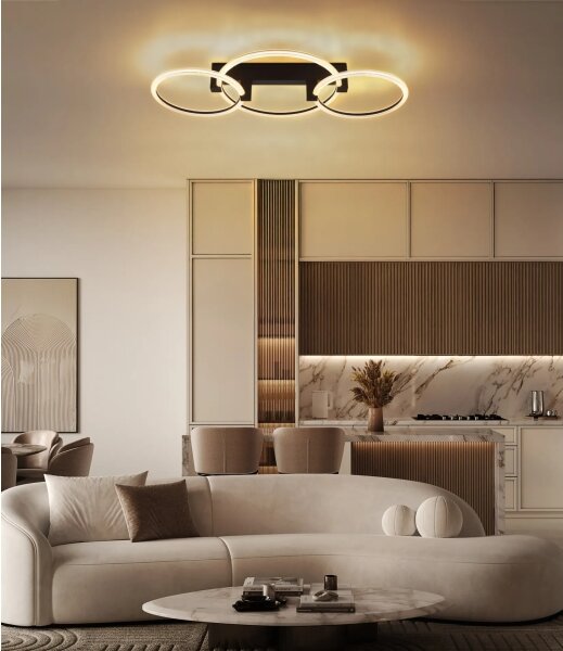 Globo 48050D2S - LED Stropné svietidlo FLETCHER LED/40W/230V 3000K 76x38 cm čierne