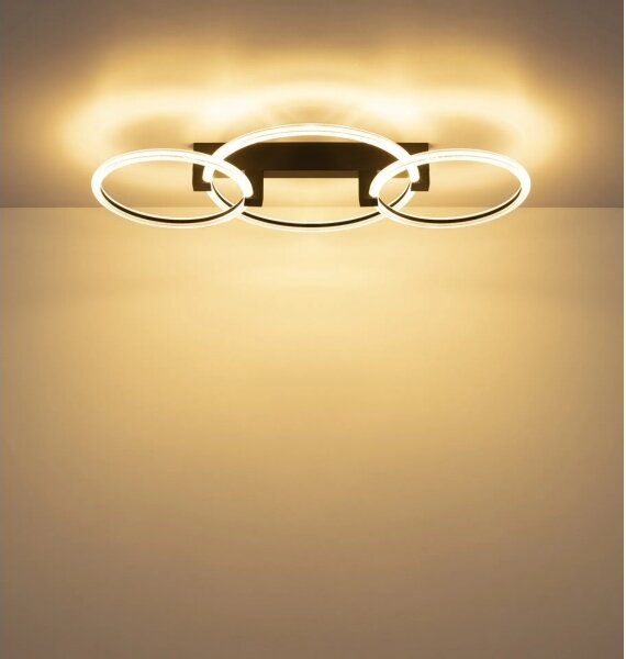 Globo 48050D2S - LED Stropné svietidlo FLETCHER LED/40W/230V 3000K 76x38 cm čierne