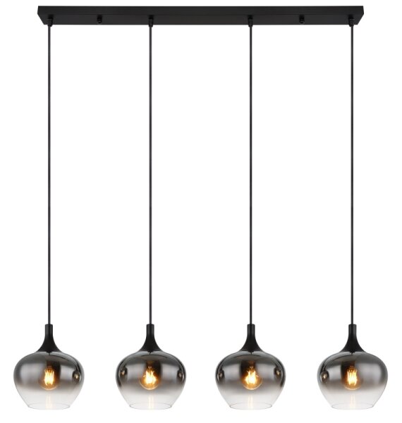 Globo 15548-4H - Závesný luster MAXY na lankách 4xE27/40W/230V čierna